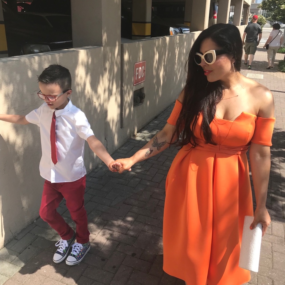 🧡 Asos Hi-Low Strapless Dress